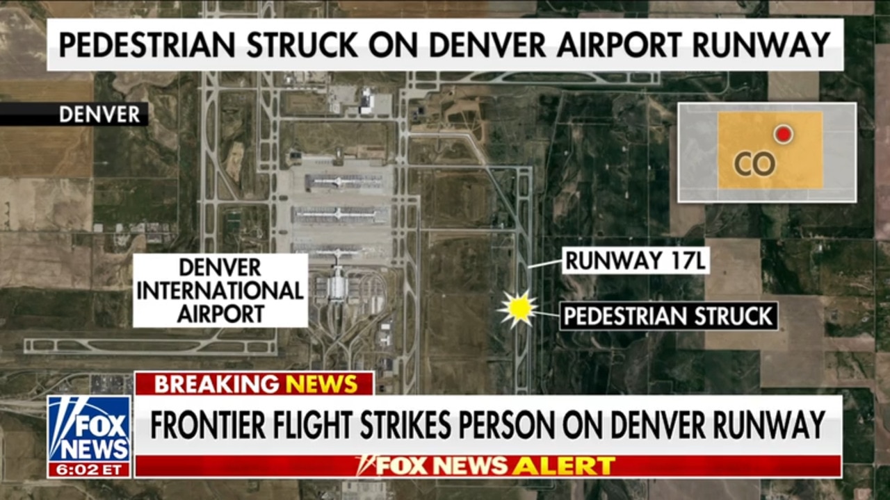 Frontier Airlines flight strikes person on Denver runway