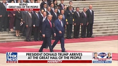 President Trump meets, shakes hands with Xi Jinping