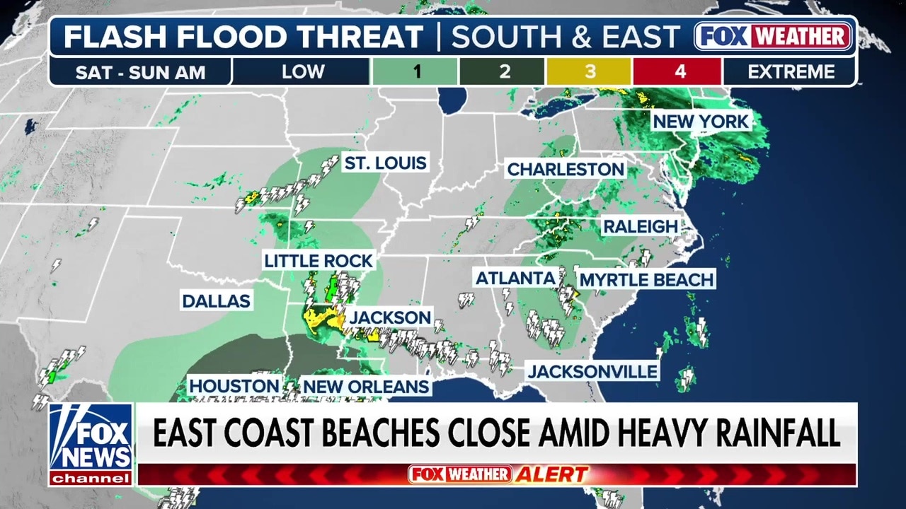 Watch Heavy rain disrupts Memorial Day weekend travel and beach plans ...