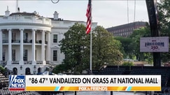 '86 47' vandalized on National Mall grass near White House