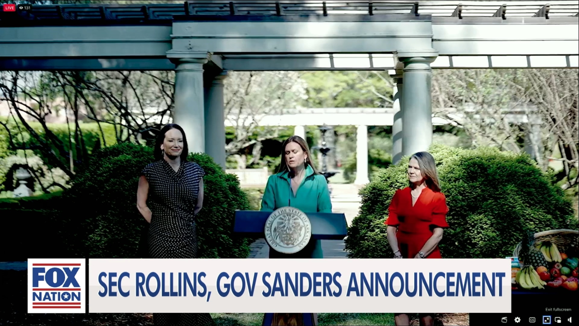 (4/15) Sec. Rollins, Gov. Sanders Announcement