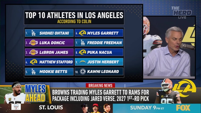 Colin Cowherd Ranks Top 10 Athletes in Los Angeles