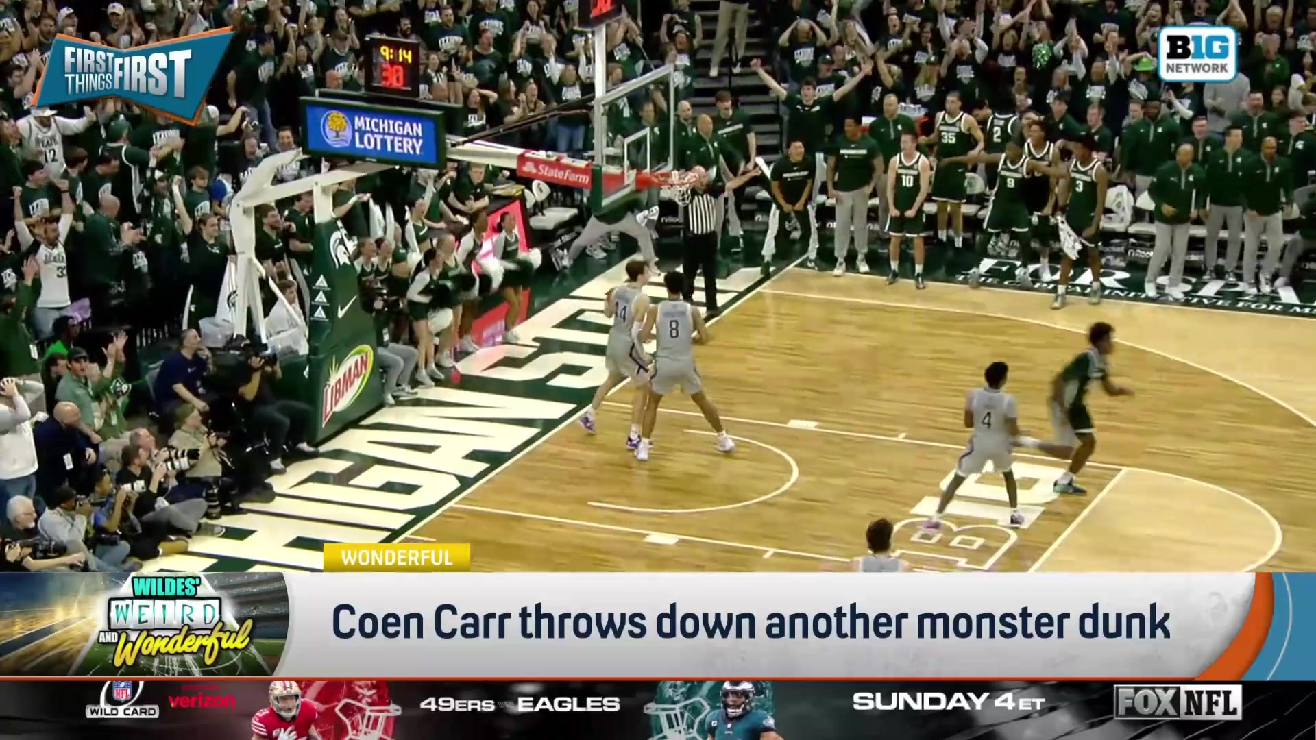 Coen Carr throws down another monster dunk for Michigan State