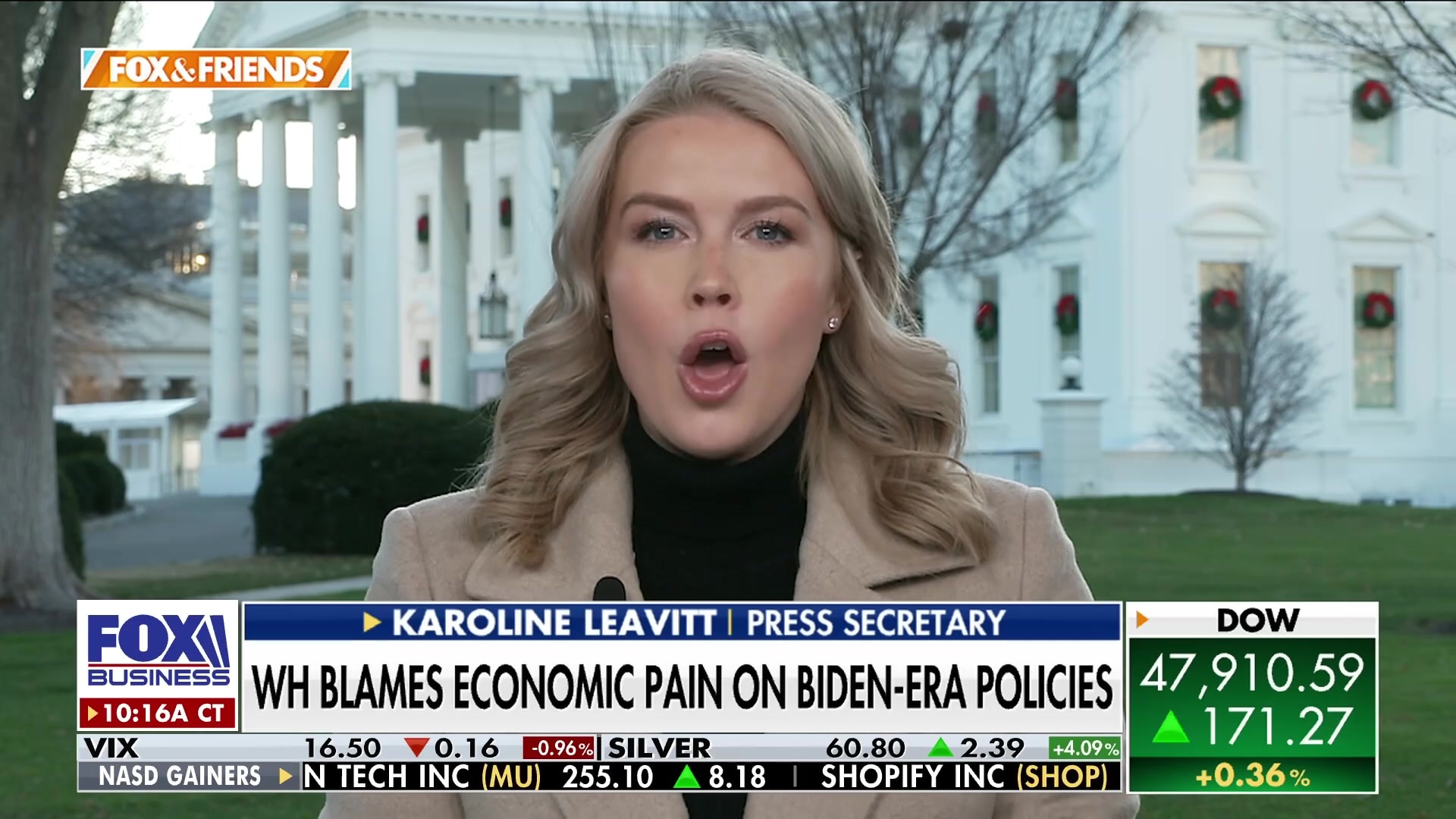 Karoline Leavitt blames Biden administration for inflation crisis