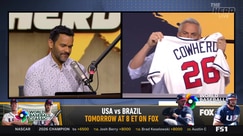 Colin Cowherd gets a personalized Team USA baseball jersey