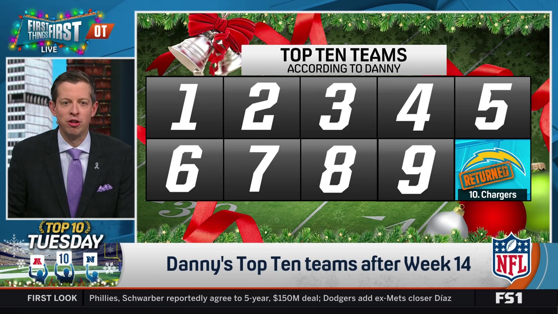 Danny reveals Chargers in his Top Ten, debates Herbert MVP bet