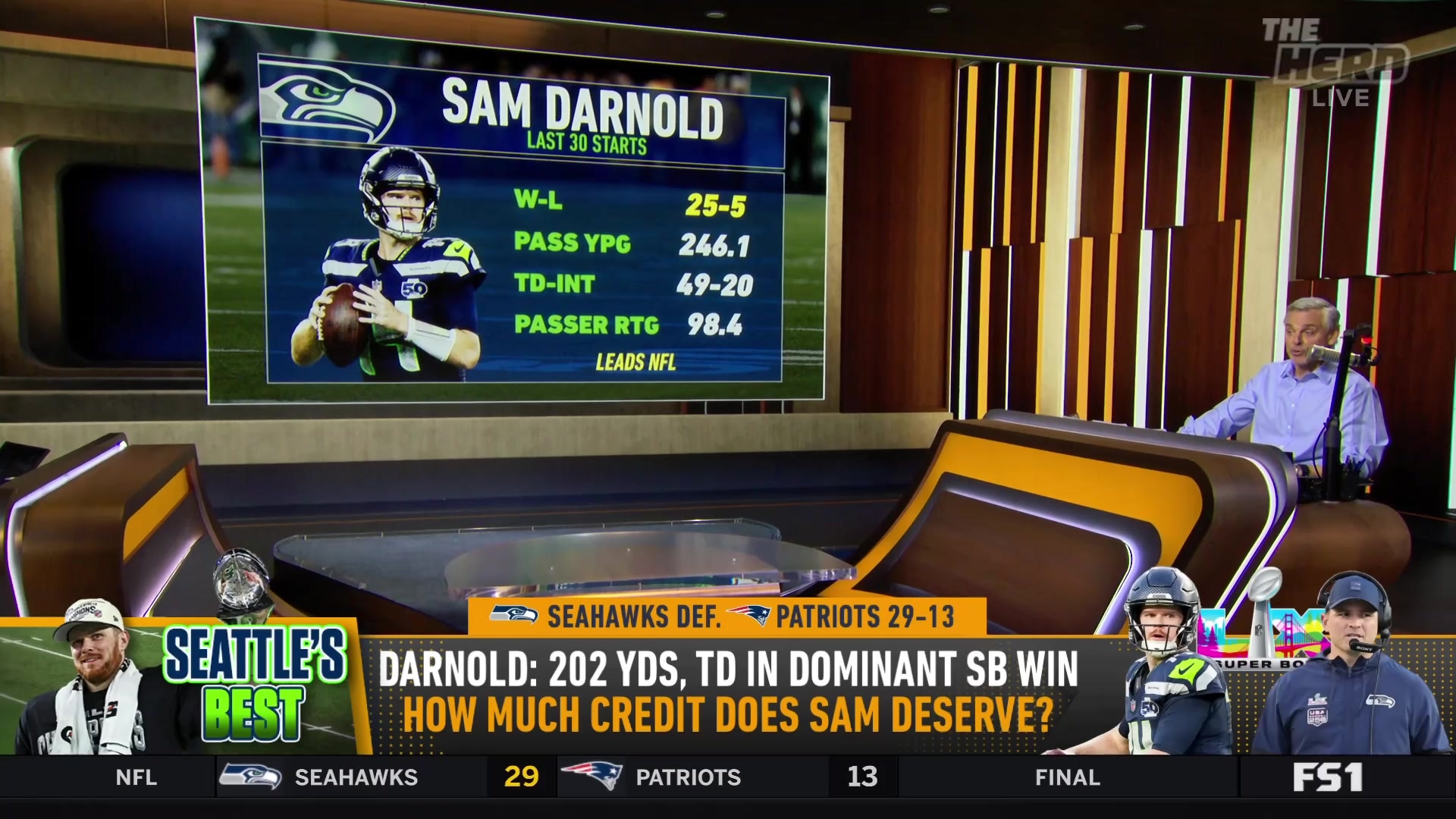 Colin Cowherd analyzes Sam Darnold's dominant hypothetical Super Bowl win