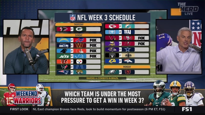 Colin Cowherd and Jason McIntyre make their NFL Week 3 predictions