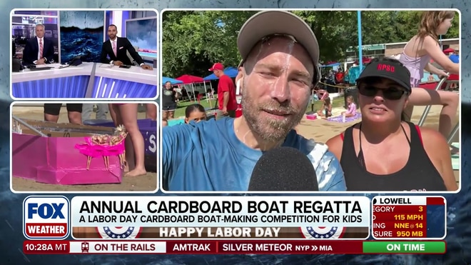 Drew Anderson gets pied during live Labor Day broadcast