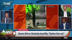 Joe Schoen reacts to Cam Skattebo's risky backflip