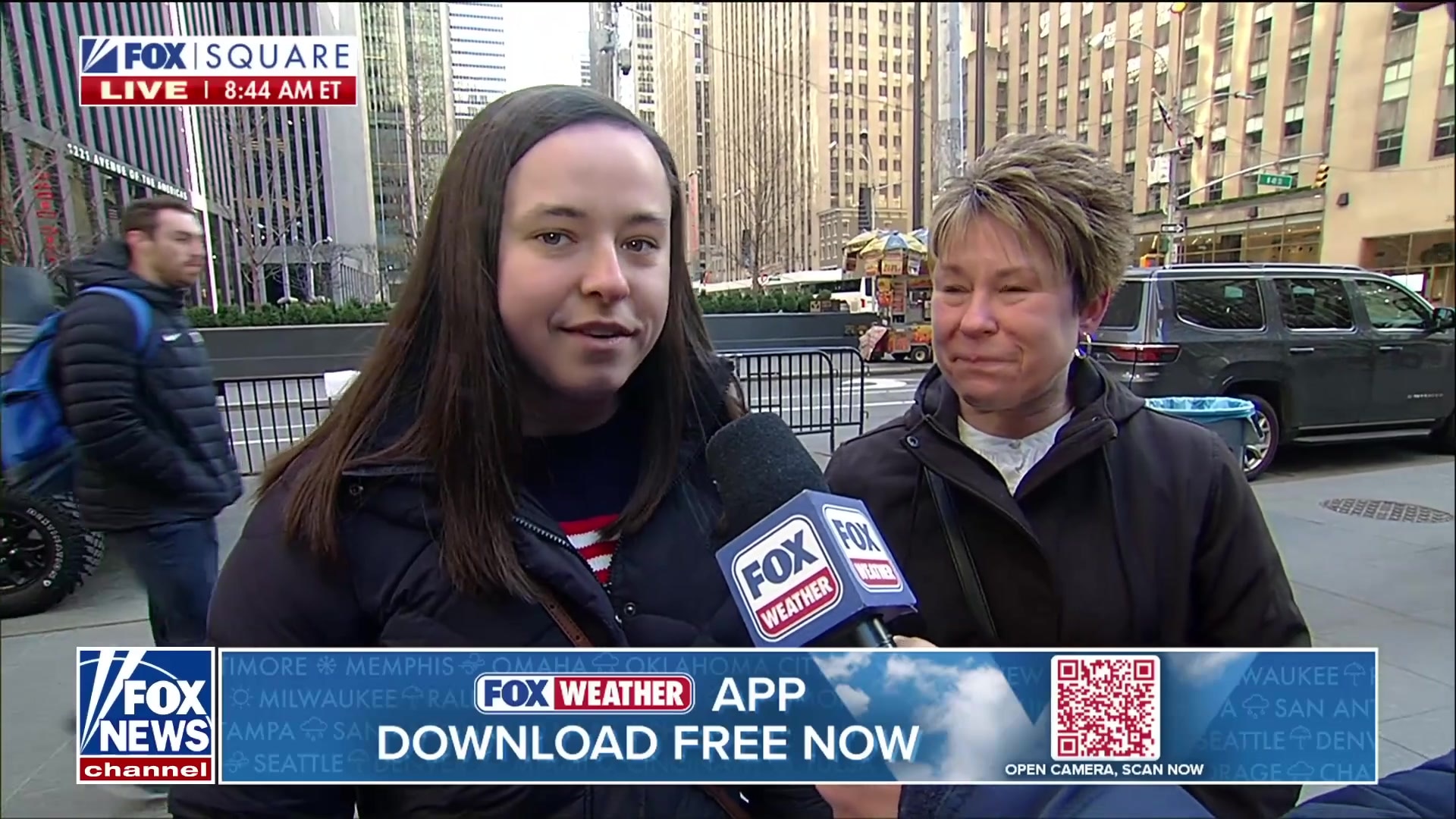 Fox Weather's Adam Klotz chats with fans from Florida and Ohio in New York City