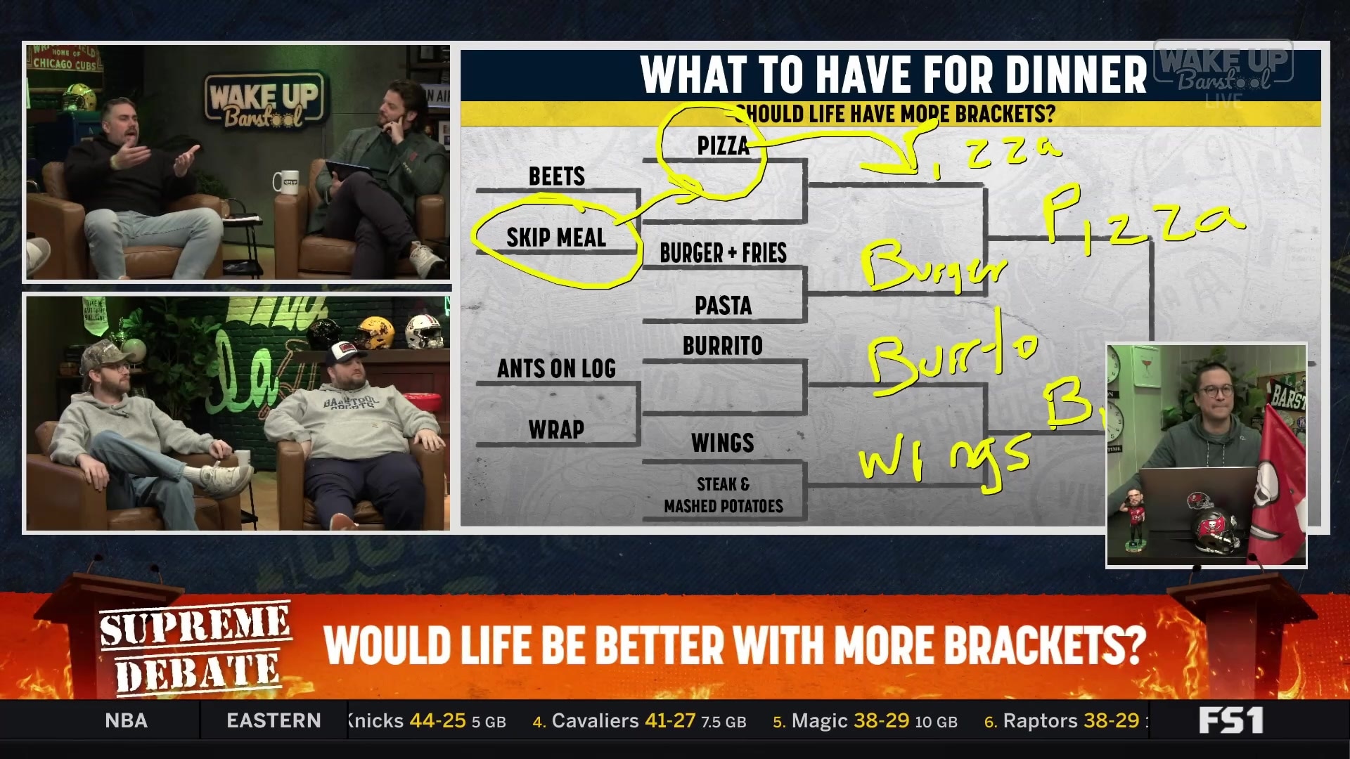 Filling out a 'What to have for dinner' bracket