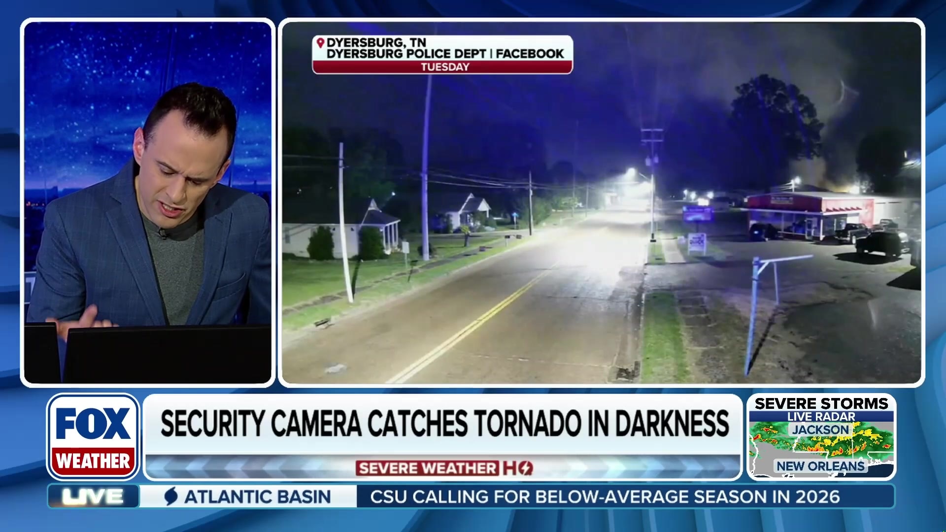 Security Camera Catches Ghostly Tornado in Dyersburg, TN