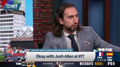 Nick Wright questions Josh Allen's #1 QB ranking over Patrick Mahomes