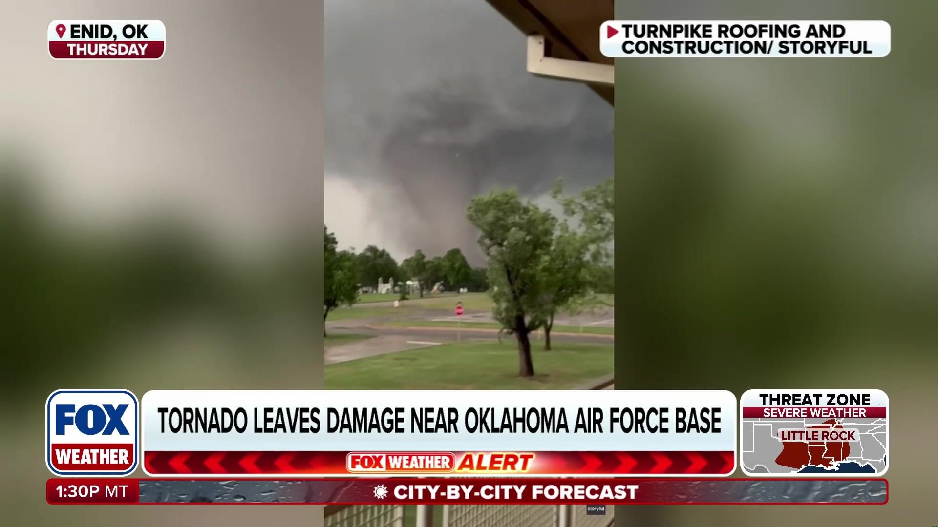 Destructive Tornado Hits Enid, OK Air Force Base