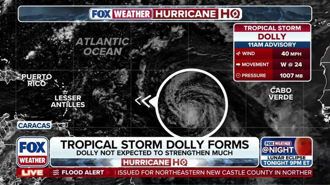 Tropical Storm Dolly forms in the central Atlantic