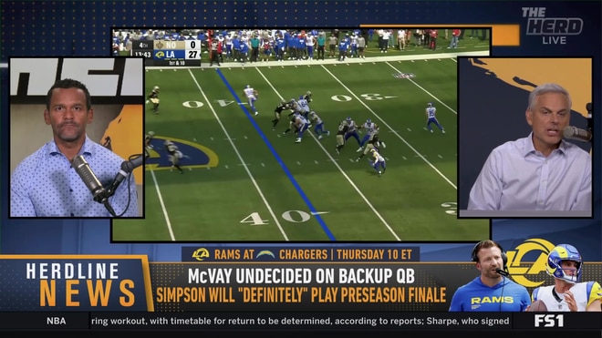 Colin Cowherd on the Rams' backup quarterback battle