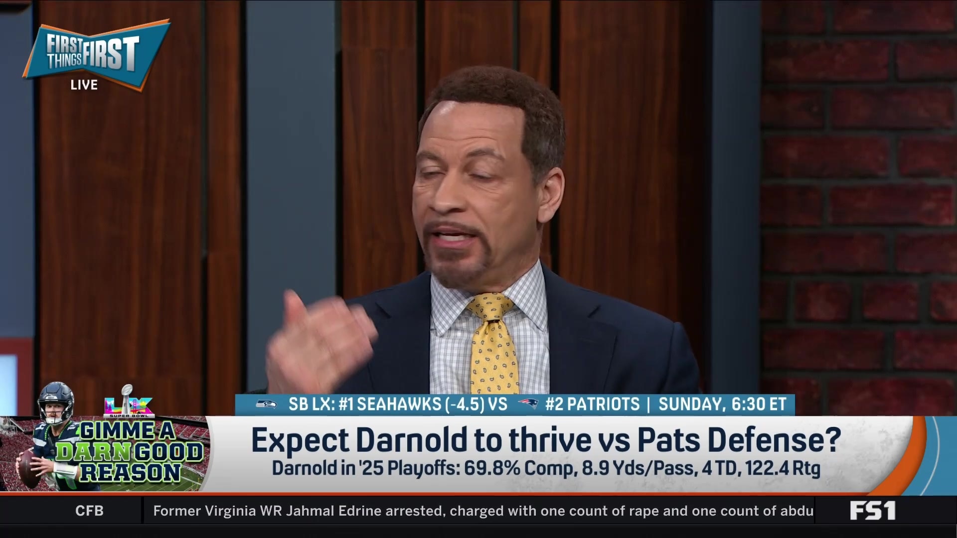 Chris Broussard doubts Sam Darnold's consistency against Patriots