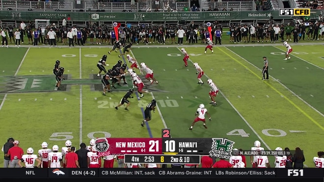 New Mexico intercepts Micah Alejado's pass in the fourth quarter