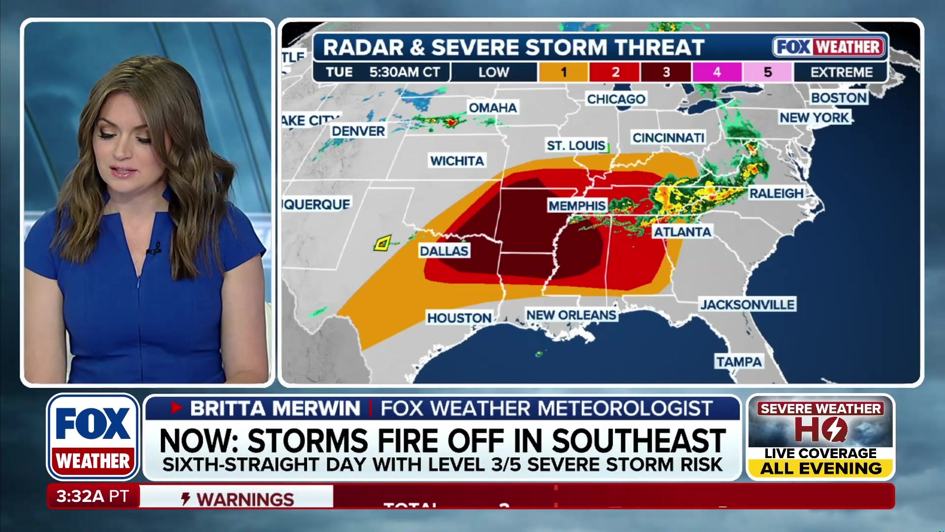 Severe Storms Ignite Southeast with Level 3 Threat