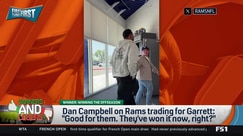 Dan Campbell's initial reaction to Myles Garrett joining the Rams
