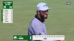 Jon Rahm drains a spectacular eagle putt on the 8th hole