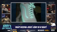 What color are these shoes? Pink and white or blue and grey?