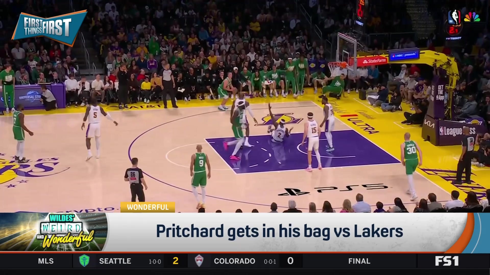 Pritchard gets in his bag versus Lakers