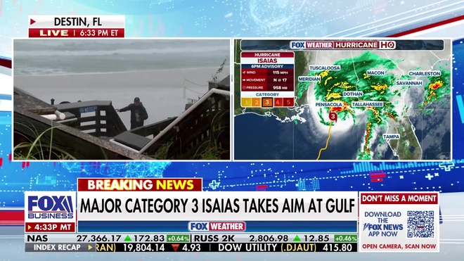Robert Ray reports live from Destin, Florida as Hurricane Isaias approaches