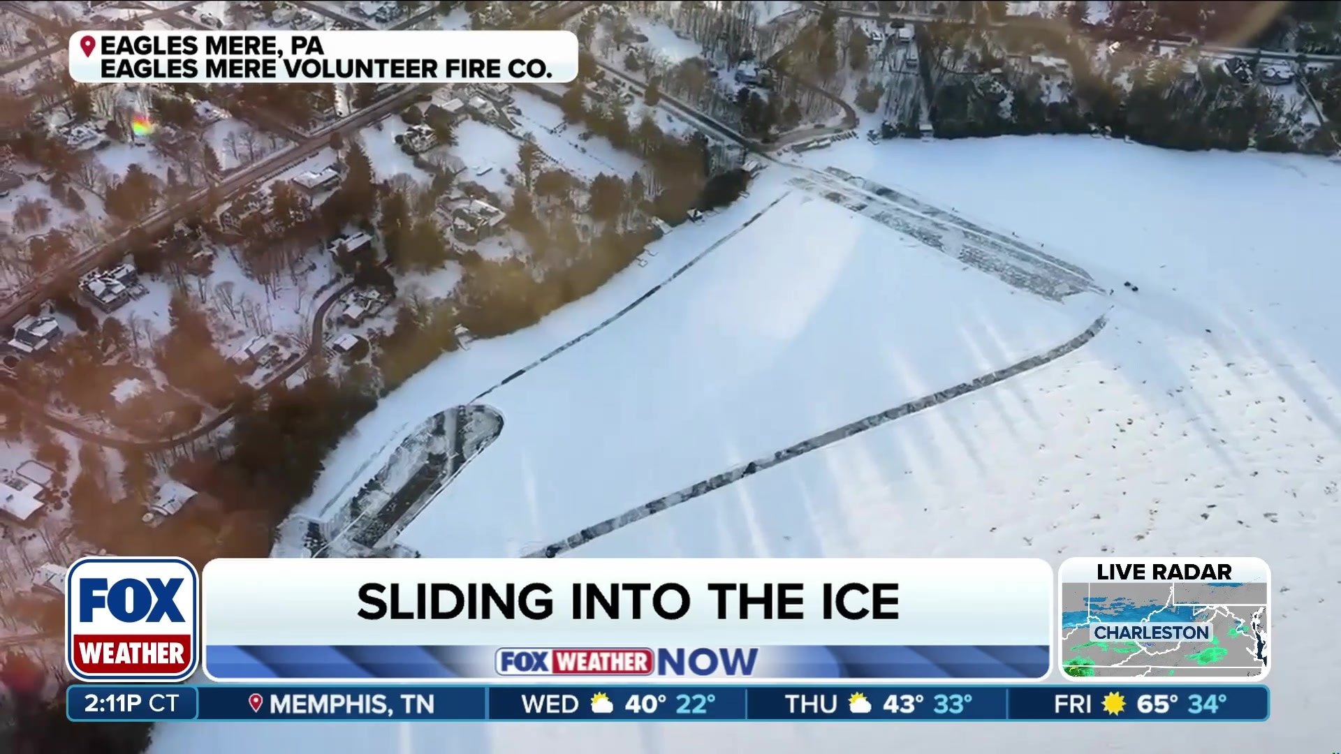 Eagles Mere, PA volunteers build a unique toboggan slide on ice