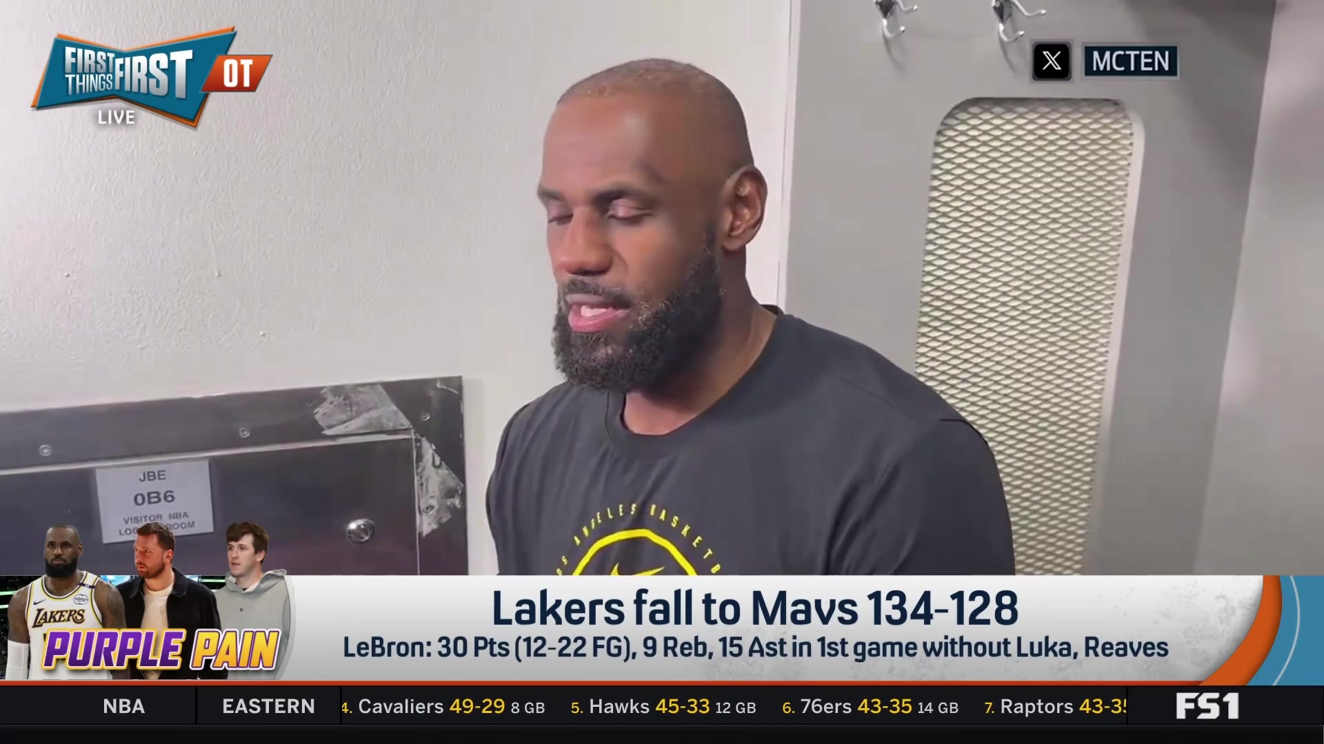 LeBron James reacts to Luka Doncic and Austin Reaves injuries