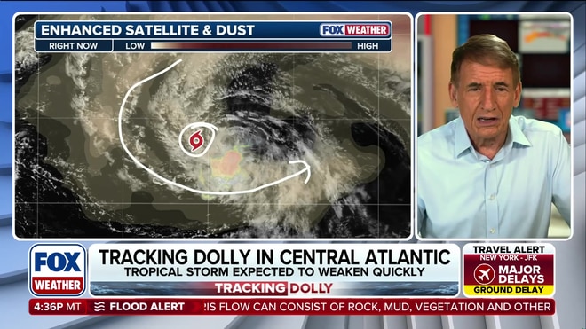 Tracking Tropical Storm Dolly as it moves through the Atlantic