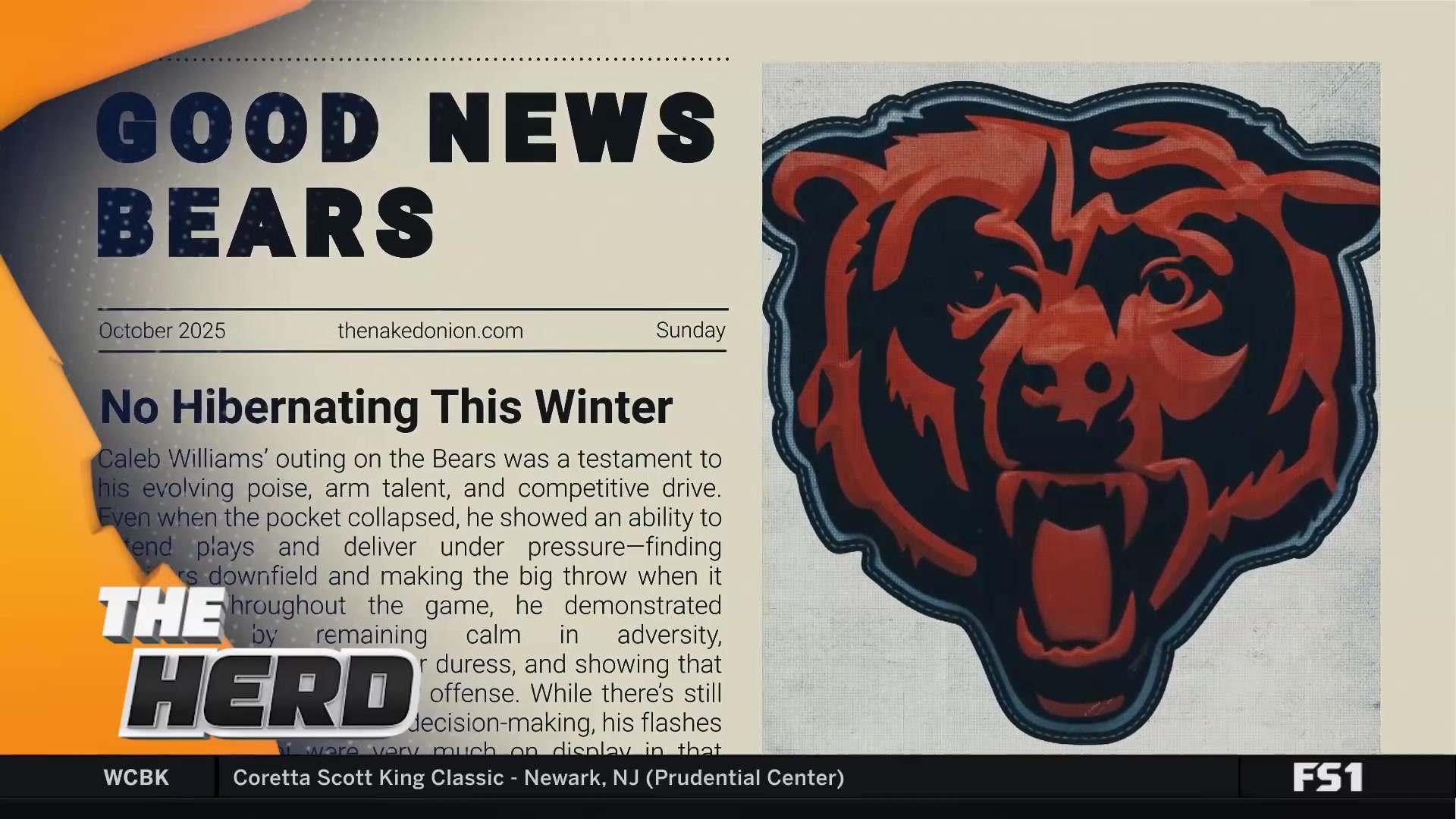 Colin Cowherd praises Caleb Williams' progress with the Bears