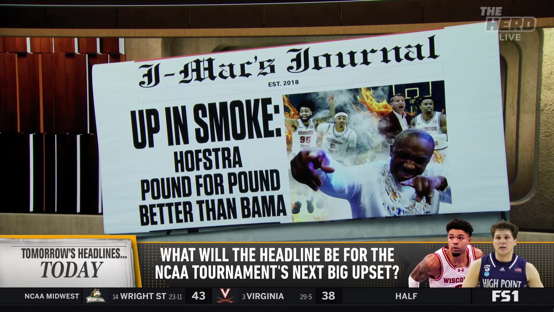 Jason McIntyre predicts Hofstra to upset Alabama in NCAA Tournament