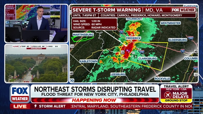 Steve Bender tracks severe storms and flash flooding along the I-95 corridor