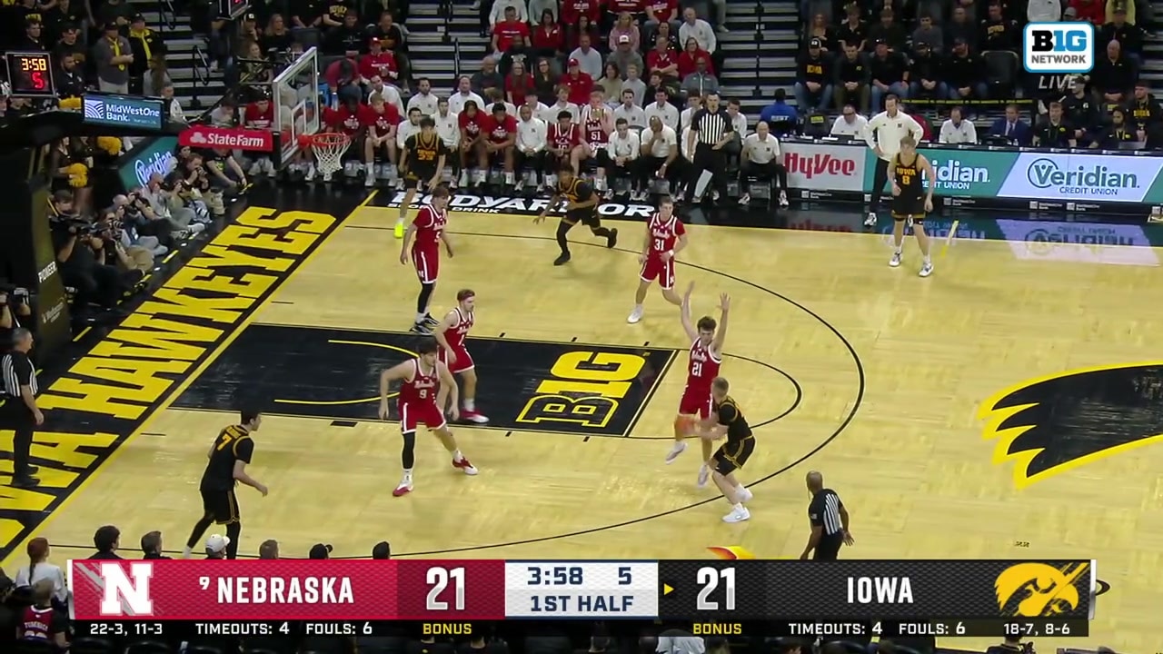 Tavion Banks gets the layup for Iowa