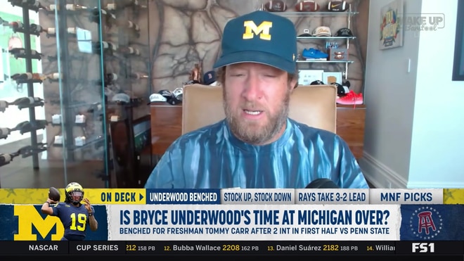 Dave Portnoy reacts to Michigan benching Bryce Underwood for Tommy Carr