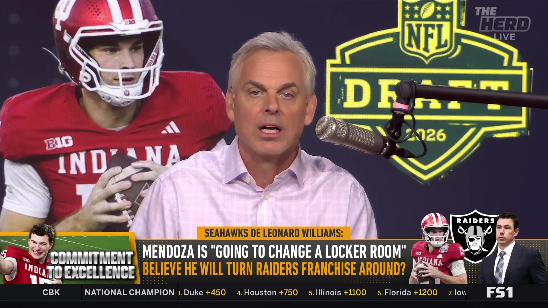 Colin Cowherd and Tom Telesco on drafting Fernando Mendoza for Raiders' stability