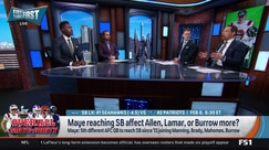 Does Drake Maye reaching the Super Bowl affect Allen, Lamar, or Burrow most?