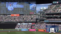 Michael Busch launches a solo home run to center field
