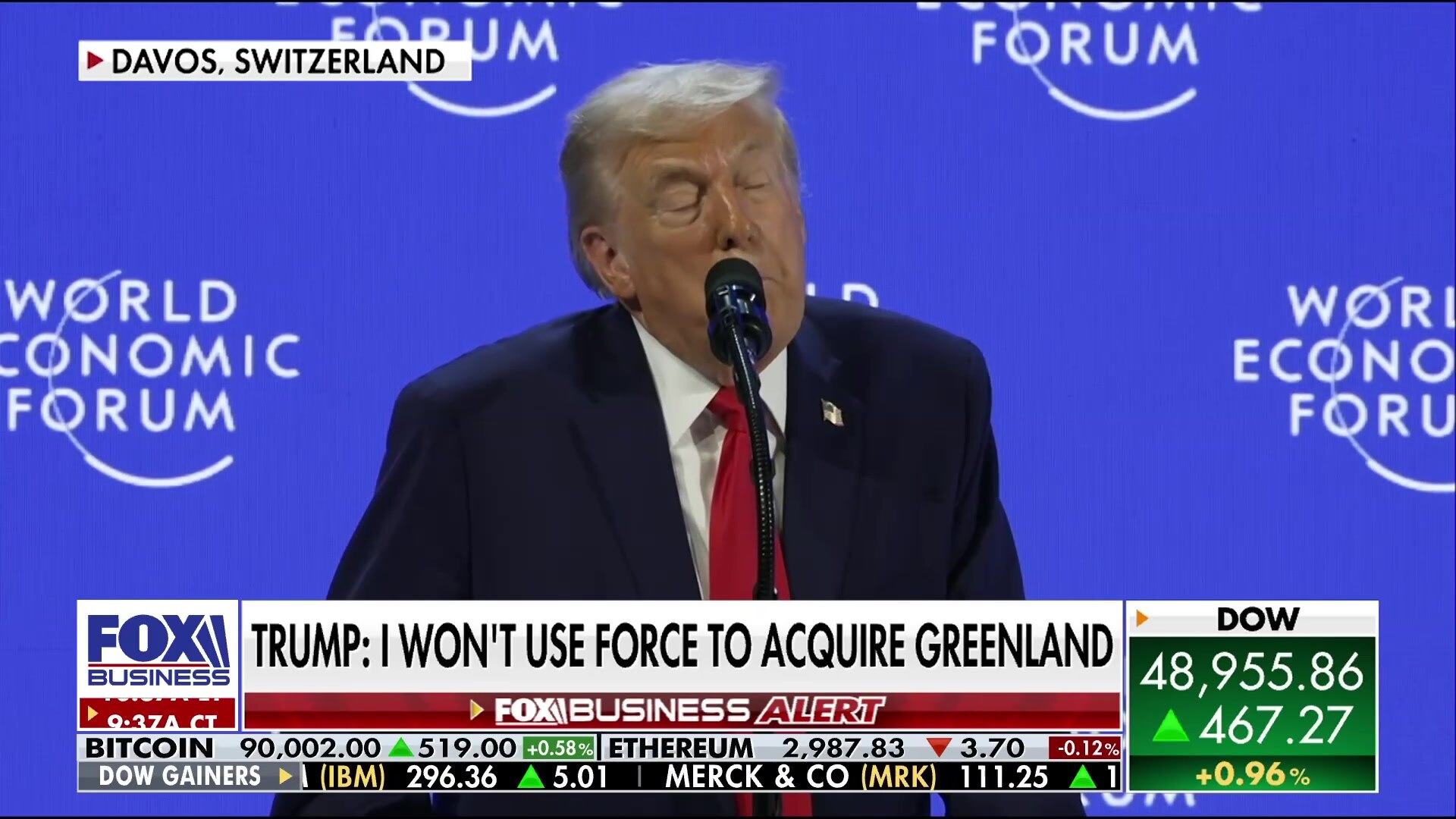 Trump addresses Greenland acquisition: "I won't use force"