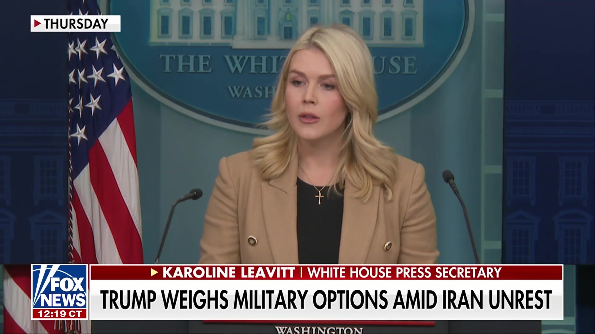 Karoline Leavitt on grave consequences for Iran if killings continue