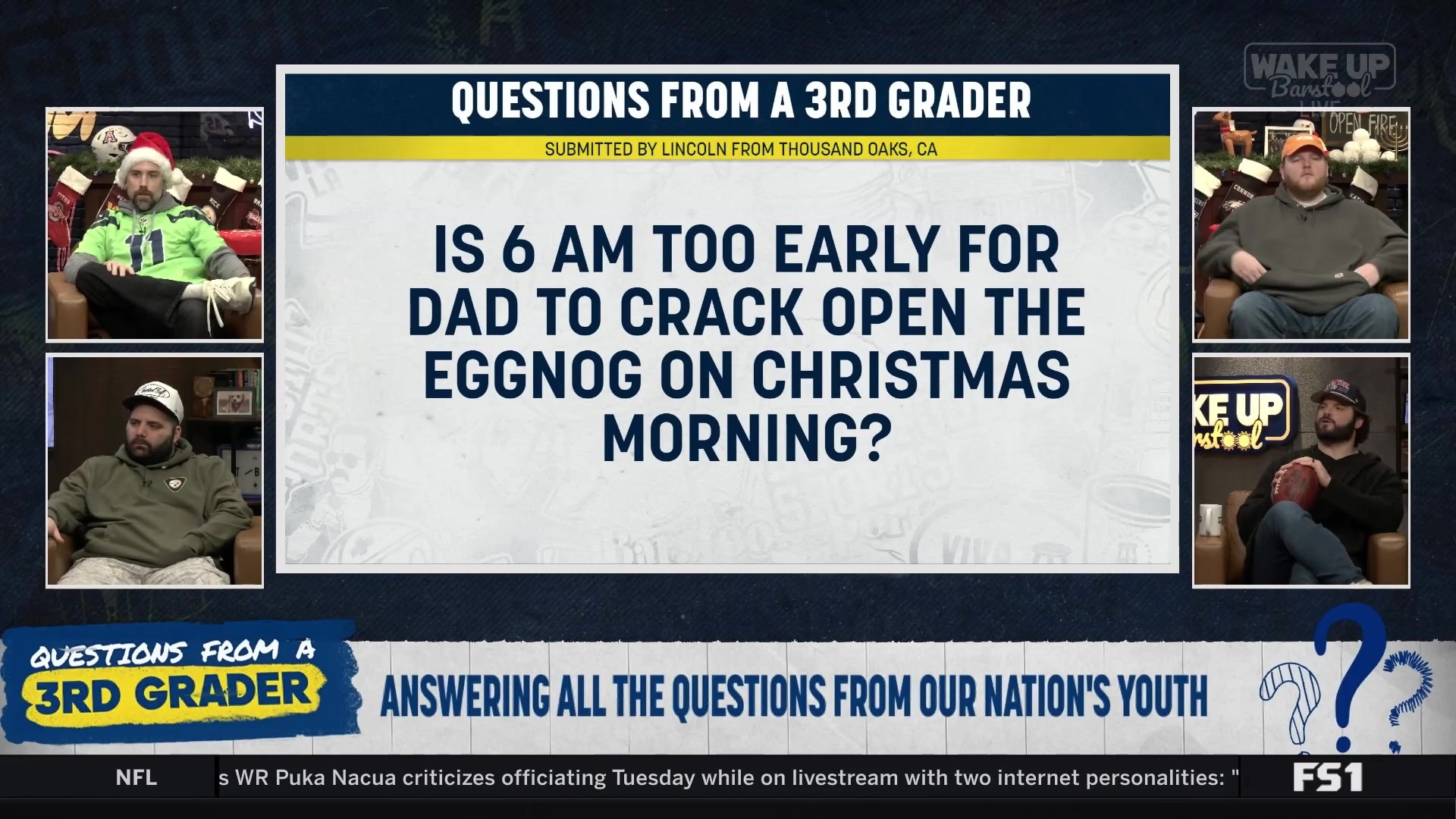 Is 6 AM too early for Dad's Christmas eggnog?