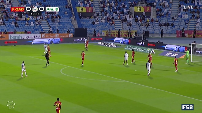 Ivan Toney's sharp shot on target is saved by the goalkeeper