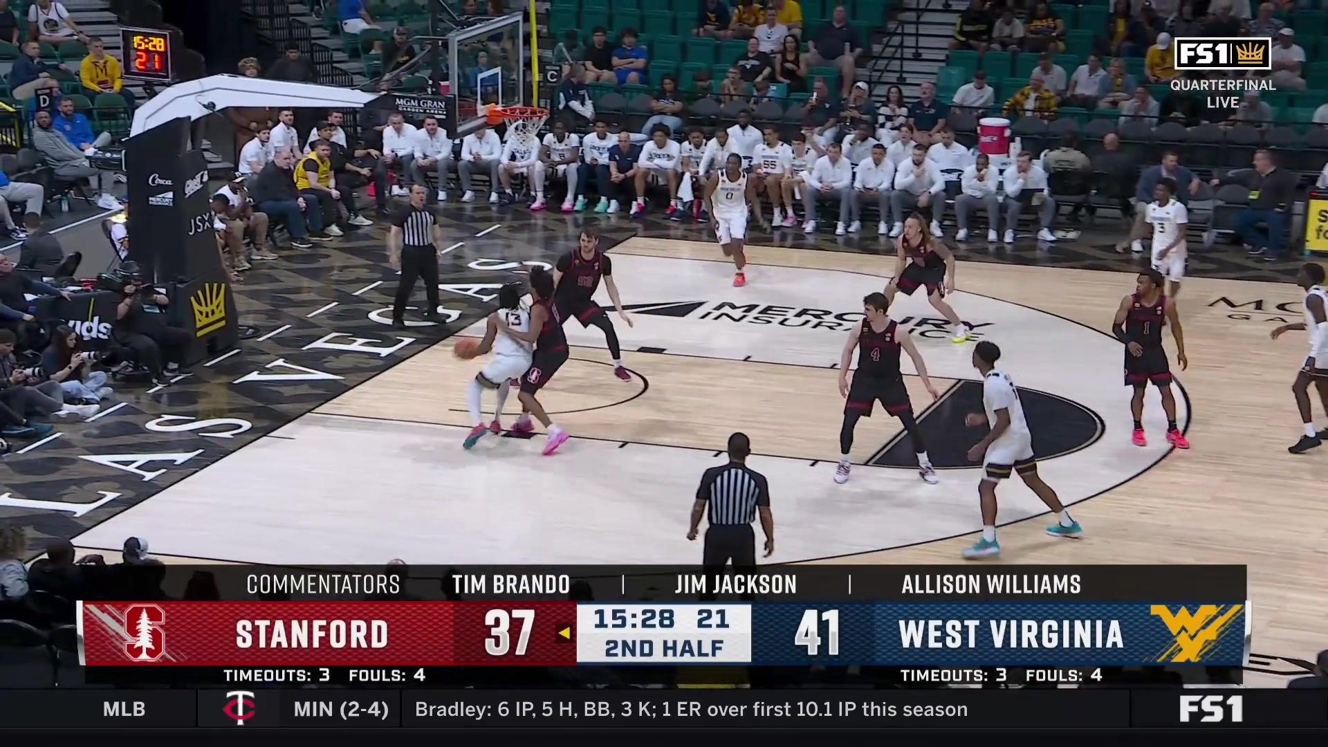 Chance Moore throws down a powerful dunk for West Virginia