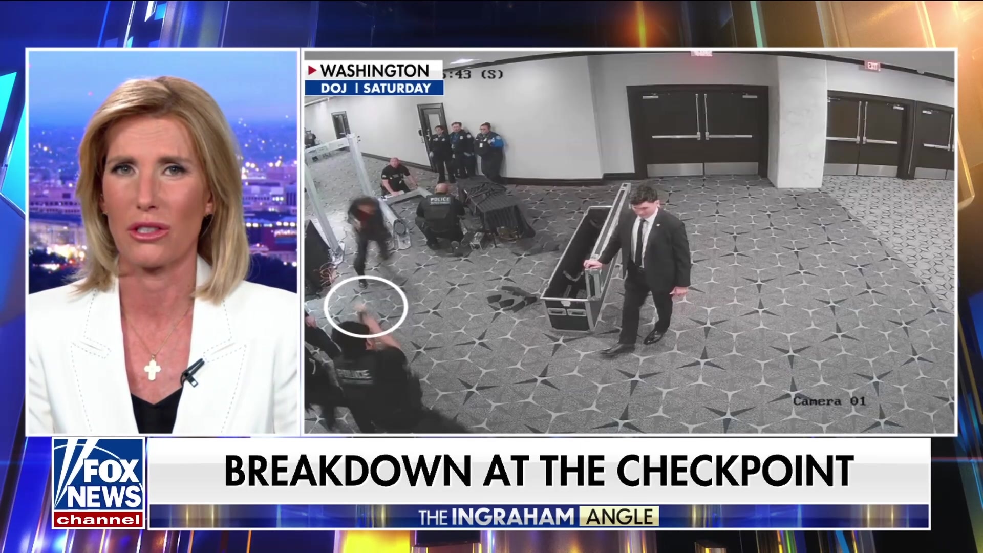 Ingraham questions shooter's weapon, K9 alert at security checkpoint