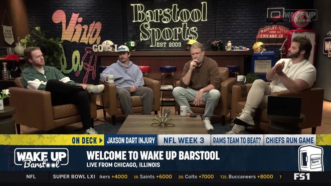 Wake Up Barstool welcomes DeSean Jackson and reacts to Jaxson Dart's injury