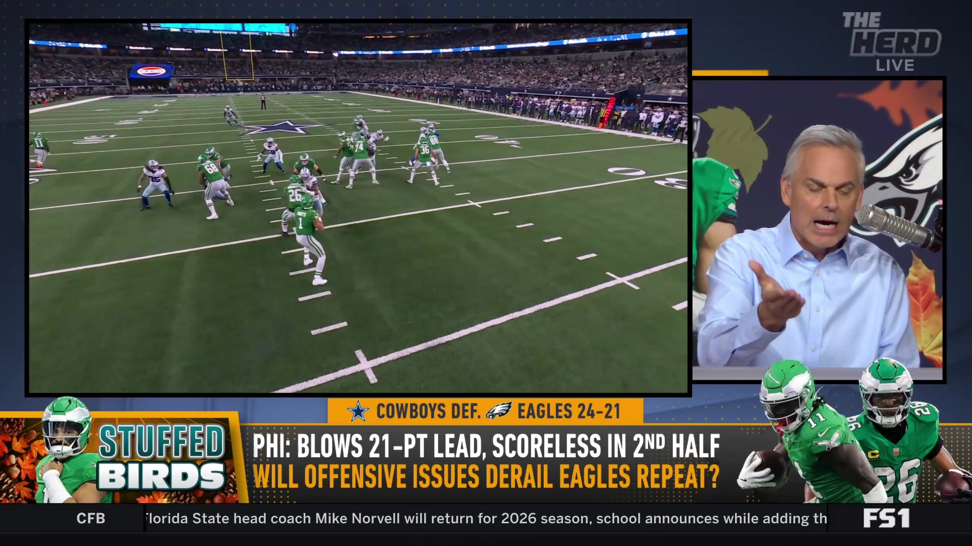 Colin Cowherd questions Eagles' offensive issues despite talent