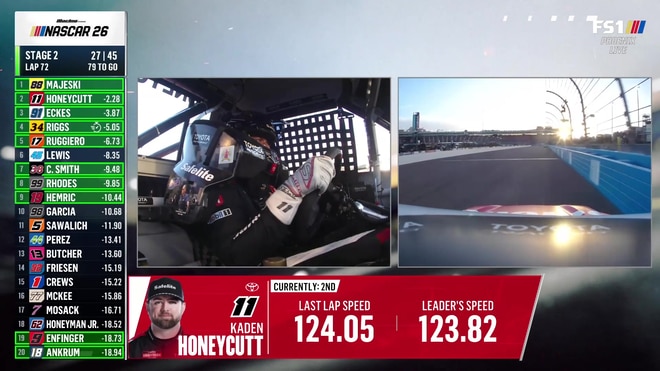Kaden Honeycutt hunts down Ty Majeski in Stage 2 at Phoenix