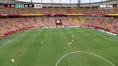 Gustavo Puerta's powerful shot is saved by the Swiss keeper